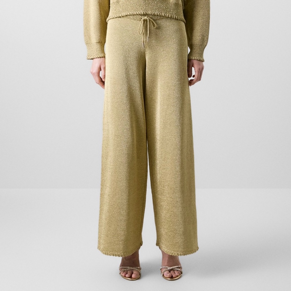Cult Gaia Gap Gold Metallic Lounge Pants